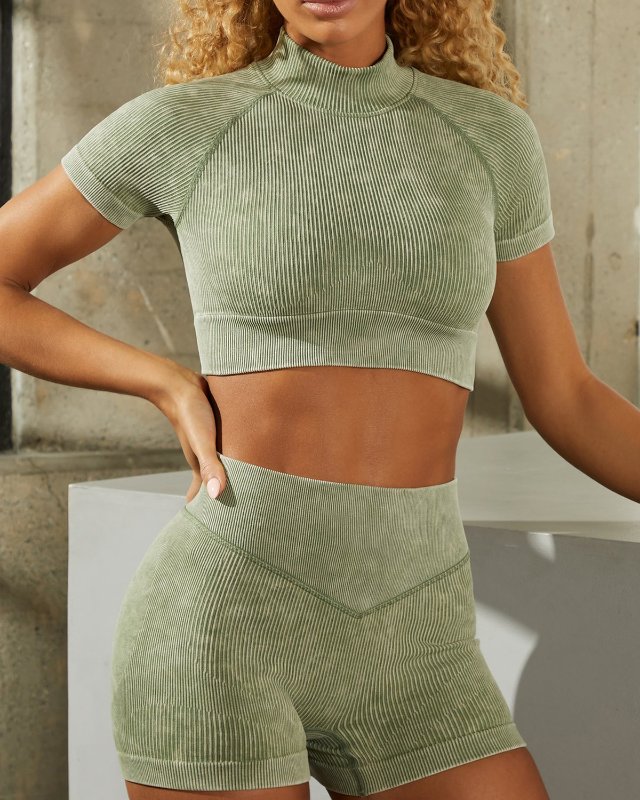 Seamless Short-Sleeve Bike Shorts — yoga sets development style SD-0231